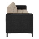 Ver imagem 6 de Sofá Living Decorativo Houston 2 Lugares 180cm Pés em Metal Linho/ PU Bege Escuro/ Preto G33 - Gran