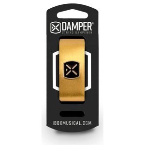 Damper em Couro Legitimo e Tag em Metal Dourado Metalico Dmmd02