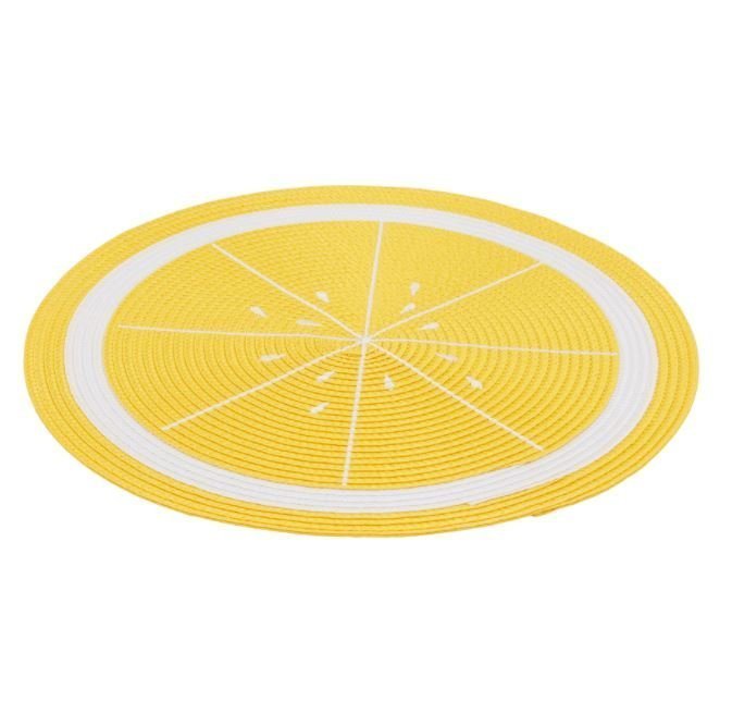 Jogo Lugar Americano Redondo Limão 38cm Feito à mão Sousplat Decoração Mesa Jantar Descanso Prato - 6