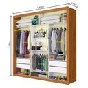 Ver imagem 4 de Guarda-Roupa Casal com Espelhos 3 Portas de Correr e 4 Gavetas 186cm Multimóveis CR35570 Madeirado/