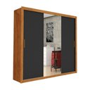 Ver imagem 2 de Guarda-Roupa Casal com Espelhos 3 Portas de Correr e 4 Gavetas 186cm Multimóveis CR35570 Madeirado/