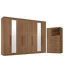 Ver imagem 1 de Guarda Roupa Casal 8 Portas e 4 Gavetas Master New com Espelho e Cômoda Marabá Jatobá - Santos Andir