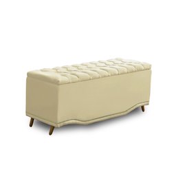 KIT + Cabeceira Com Recamier Baú Dunas Princesa em captonê 1,40 Casal Cama Box Bege Veludo Dalaqua-D - 3