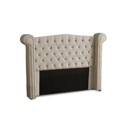 KIT + Cabeceira Com Recamier Baú Dunas Princesa em captonê 1,40 Casal Cama Box Bege Veludo Dalaqua-D - 2