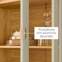Ver imagem 7 de Cristaleira 2 Portas de Vidro e 2 Gavetas 184CMX74CM Pés em Dourado Brisa Bege