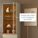 Ver imagem 6 de Cristaleira 2 Portas de Vidro e 2 Gavetas 184CMX74CM Pés em Dourado Brisa Bege