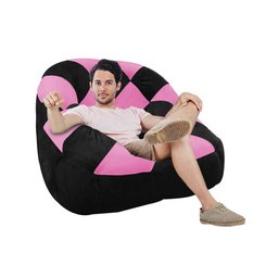 Poltrona Paloma Escritório Sala Pé Plástico Suede Preto e Suede Pink - Dominic Decor - 2