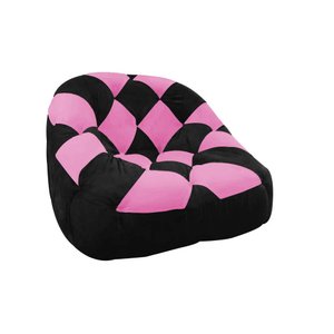 Poltrona Paloma Escritório Sala Pé Plástico Suede Preto e Suede Pink - Dominic Decor