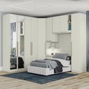 Ver imagem 2 de Quarto Modulado Solteiro Seletto 6 Peças Areia com Espelho - Móveis Henn