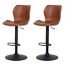 Kit 2 Banquetas Altas Itajaí Rivatti Madeira Revestida em Poliuretano (Pu) Marrom Base Disco Preta - 1