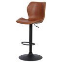 Ver imagem 2 de Kit 2 Banquetas Altas Itajaí Rivatti Madeira Revestida em Poliuretano (Pu) Marrom Base Disco Preta