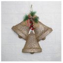 Ver imagem 3 de Kit 4 Enfeite Pendente Decoração Natalina Sino Dourado 30cm