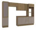 Ver imagem 2 de Armário de Cozinha Modulada Completa Reta 6 Peças 3,20m Botanic Kappesberg - Nogueira/Fendi