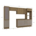 Ver imagem 4 de Armário de Cozinha Modulada Completa Reta 6 Peças 3,20m 238 Botanic Kappesberg - Nogueira/fendi