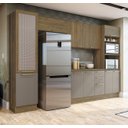 Ver imagem 1 de Armário de Cozinha Modulada Completa Reta 6 Peças 3,20m 238 Botanic Kappesberg - Nogueira/fendi