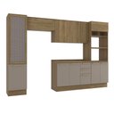 Ver imagem 3 de Armário de Cozinha Modulada Completa Reta 6 Peças 3,20m 238 Botanic Kappesberg - Nogueira/fendi