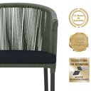 Ver imagem 3 de 8 Cadeiras de Jantar Área Noronha em Alumínio com Pintura Preta Corda Náutica Estofado 12 Trama Orig