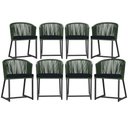 Ver imagem 1 de 8 Cadeiras de Jantar Área Noronha em Alumínio com Pintura Preta Corda Náutica Estofado 12 Trama Orig