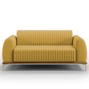 Ver imagem 3 de Sofá 2 Lugares para Sala de Estar Molino 150 Cm D02 Pés D'ouro Veludo Mostarda C-260 - Lyam Decor