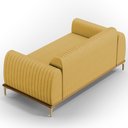 Ver imagem 6 de Sofá 2 Lugares para Sala de Estar Molino 150 Cm D02 Pés D'ouro Veludo Mostarda C-260 - Lyam Decor