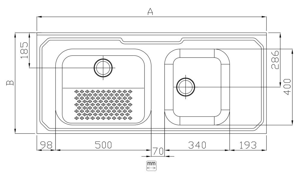 Lavanderia 1,00 X 0,53 304 Mon/c3 Ab/3,5/cv - 2