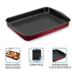 Assadeira Retangular 38 Cm Rochedo - Vermelho - 2