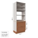 Ver imagem 3 de Torre Quente Planejada 2 Portas 2 Gavetas 2 Nichos para Forno e Microondas Arizona CabeCasa MadeiraOriginals