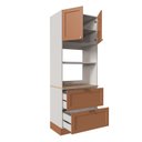 Ver imagem 7 de Torre Quente Planejada 2 Portas 2 Gavetas 2 Nichos para Forno e Microondas Arizona CabeCasa MadeiraOriginals