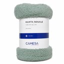 Ver imagem 1 de Cobertor Manta Solteiro Peseira para Cama Sofá Antialérgica Bouclé Celadon 1,50x2,00m - Camesa