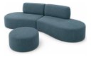 Ver imagem 5 de Sofá e Puff Orgânico Virginia 200cm Sala Suede: Azul-Royal