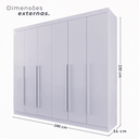 Ver imagem 3 de Guarda Roupa Casal 6 Portas 6 Gavetas Olimpia Valverde Moveis Cinamomo/off White