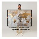Ver imagem 3 de Quadro Mapa Mundi Tons Metálicos Dourado com Prata - 153x103