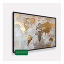 Ver imagem 2 de Quadro Mapa Mundi Tons Metálicos Dourado com Prata - 153x103