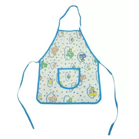 Avental Infantil de Napa - Varias Estampas - AZUL-CINZA - Criança - 35cm x 45cm - Panami