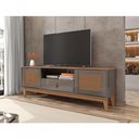 Ver imagem 1 de Rack Esmeralda 1,60m C- 2 Portas Gaveteiro e Nicho Central Cinza Perola-noce