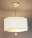 Ver imagem 2 de Lustre Pendente Com Cristal Cúpula Branco 30x15 2E27