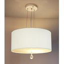 Ver imagem 2 de Lustre Pendente Com Cristal Cúpula Branco 30x15 2E27