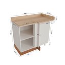 Ver imagem 3 de Balcão de Canto Reto com Tampo Arizona CabeCasa MadeiraOriginals