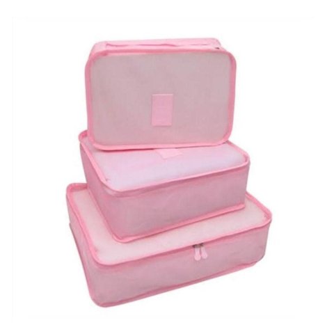 Kit Organizador Kangur 2856 6 em 1 para Malas de Viagem Rosa