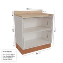 Ver imagem 3 de Balcão Planejado 2 Gavetões 80cm com Tampo Arizona CabeCasa MadeiraOriginals