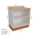 Ver imagem 3 de Balcão 2 Gavetões 80cm com Tampo Arizona CabeCasa MadeiraOriginals