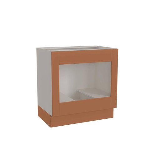 Balcão para Forno de Embutir Planejado 80cm sem Tampo Arizona CabeCasa MadeiraOriginals Laranja/Branco/Terracota