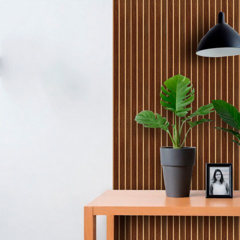 Kit Ripadinho Mdf 11x50cm Imbuia - 40 Unidades com Fita Dupla Face