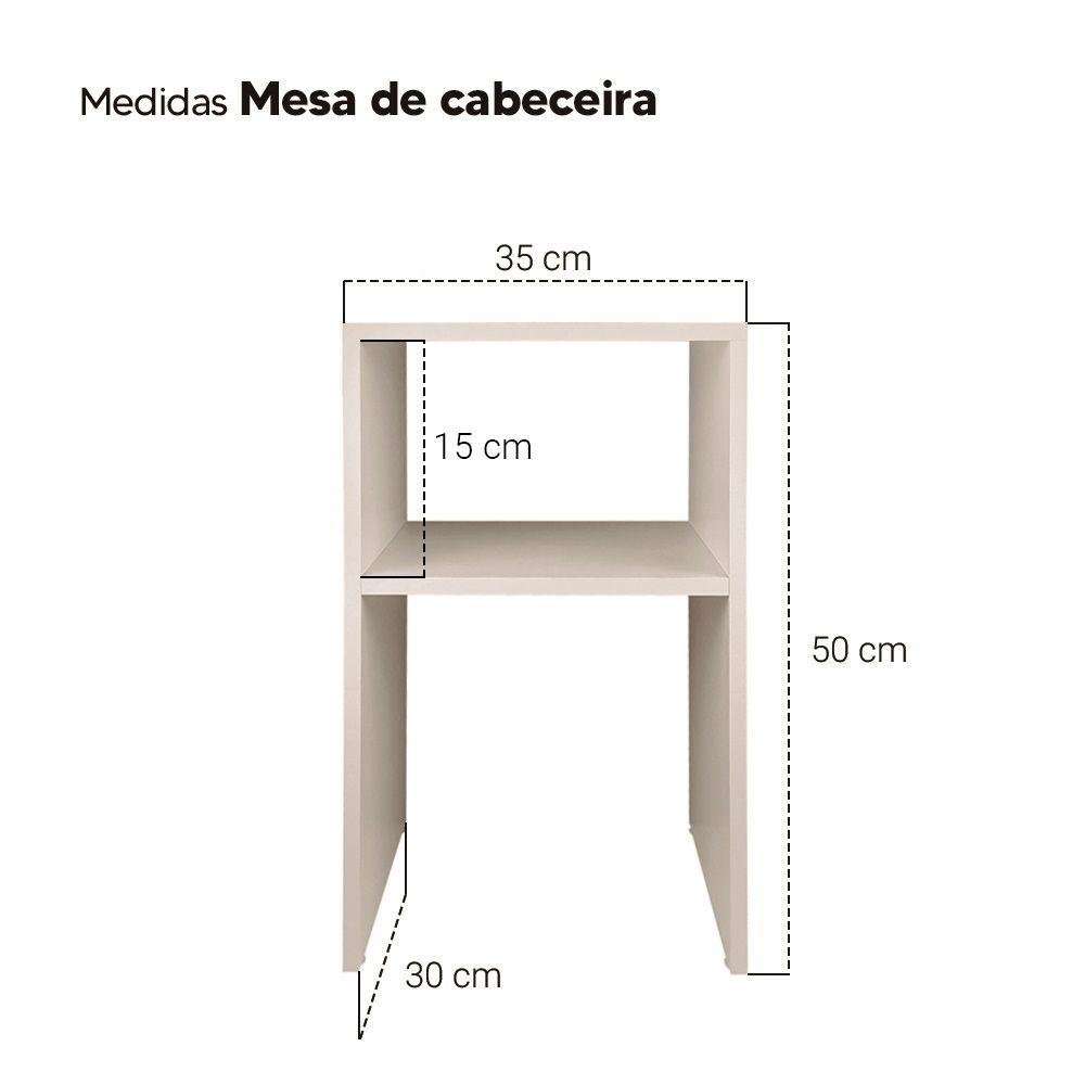 Mesa De Cabeceira Branca 50x30cm Crater - 4