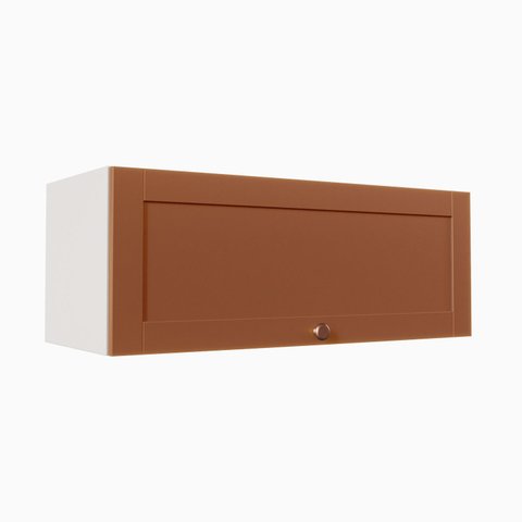Armário Aéreo Planejado Porta Basculante 90cm Arizona CabeCasa MadeiraOriginals Laranja/Branco/Terracota