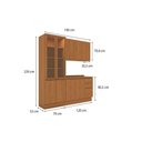 Ver imagem 3 de Cozinha Completa Ciela 4 Peças (1aéreo+1balcão+1cristaleira+1complemento) C4p166 Canela/azul