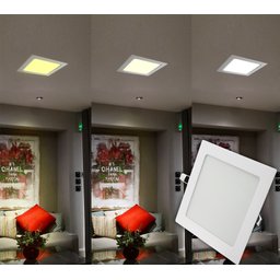 Painel Plafon Embutir Led Slim 20x20 18w Quadrado 4000k Branco Neutro - 3