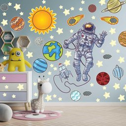 Adesivo de Parede Decorativo Astronauta Estrelas Planetas G - 5