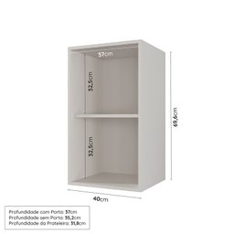 Aéreo 1 Porta 40cm com Porta de Vidro Arizona CabeCasa MadeiraMadeira - 2