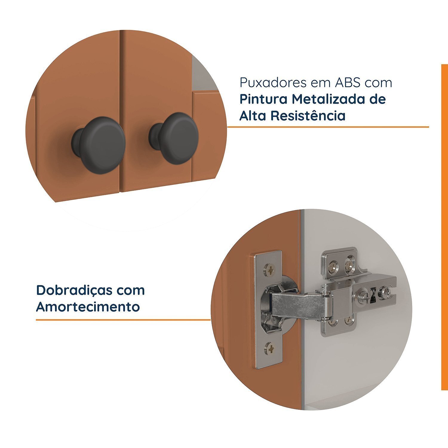 Aéreo 3 Portas 120cm com Portas de Vidro Arizona Cabecasa Madeiramadeira - 5